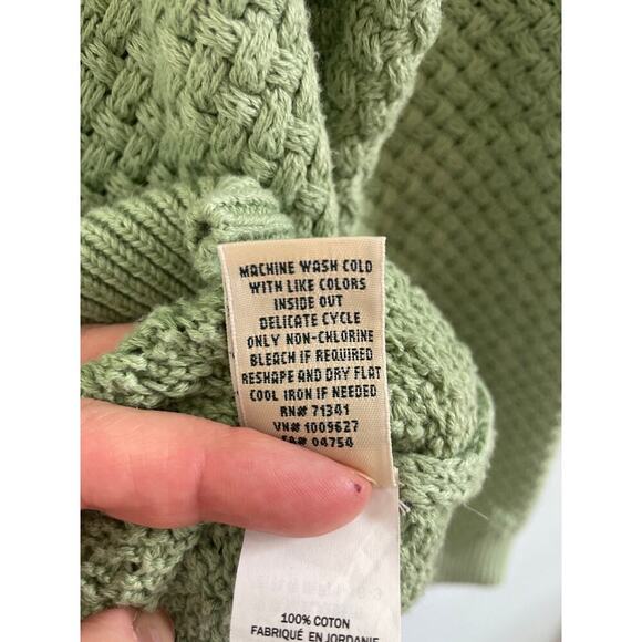 L.L. Bean Womens sz Small green knit weave sweater - Picture 4 of 7